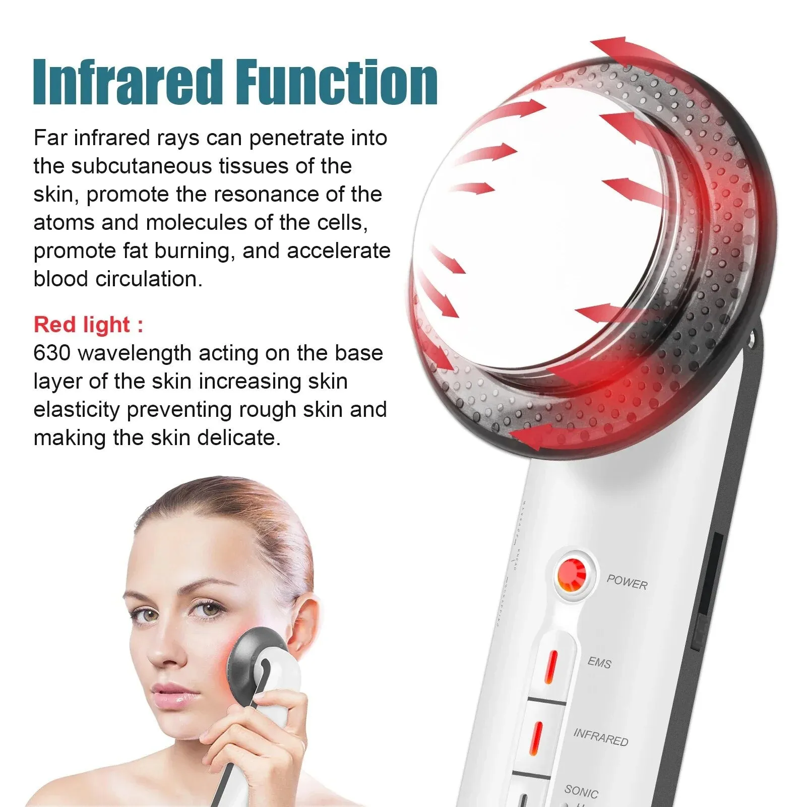 3-in-1 Ultrasonic EMS Infrared Body Slimmer and Facial Lifter