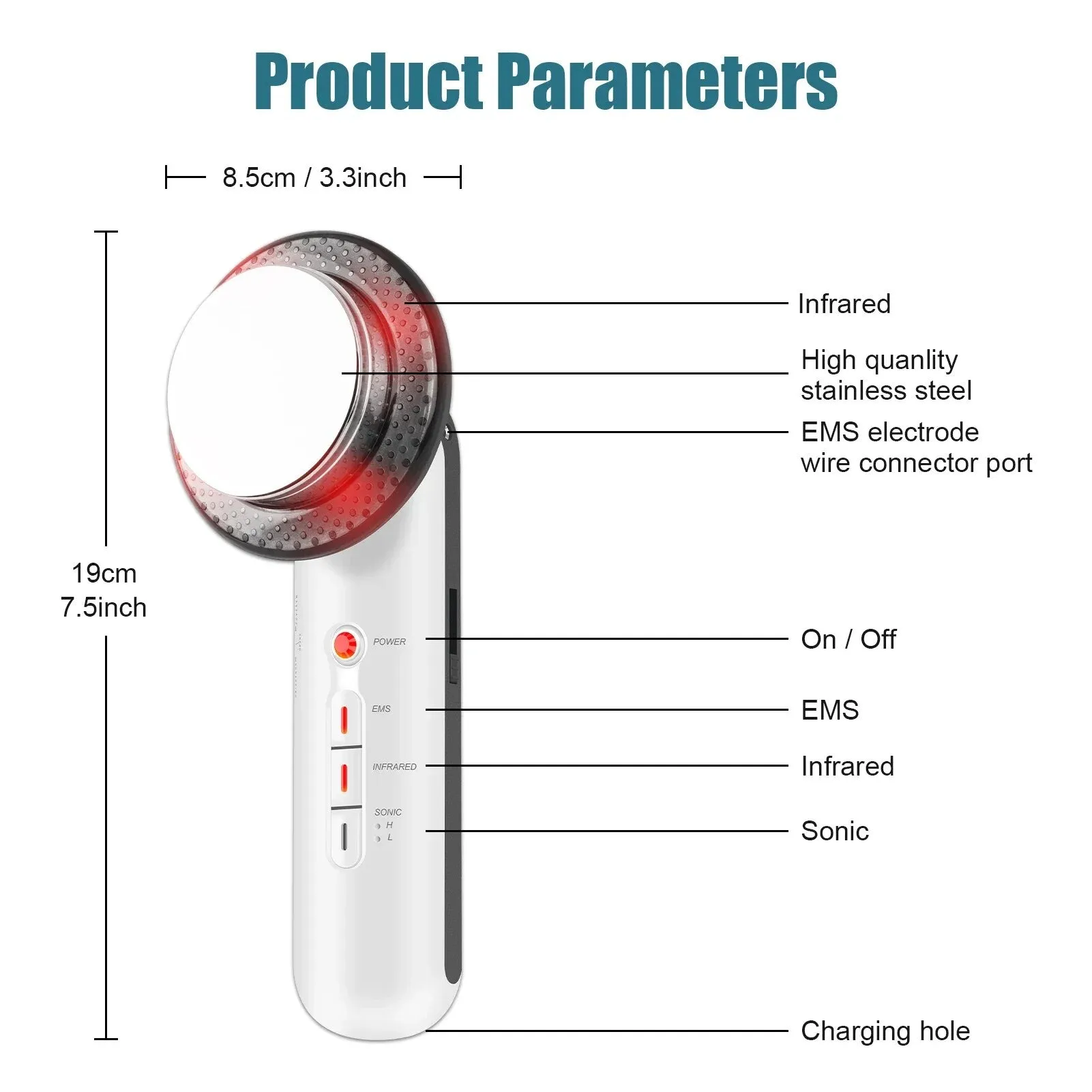 3-in-1 Ultrasonic EMS Infrared Body Slimmer and Facial Lifter