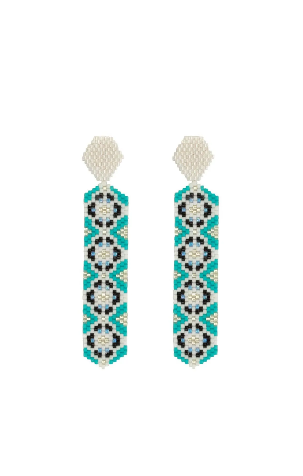 Blue Flora Glass Beaded Earrings