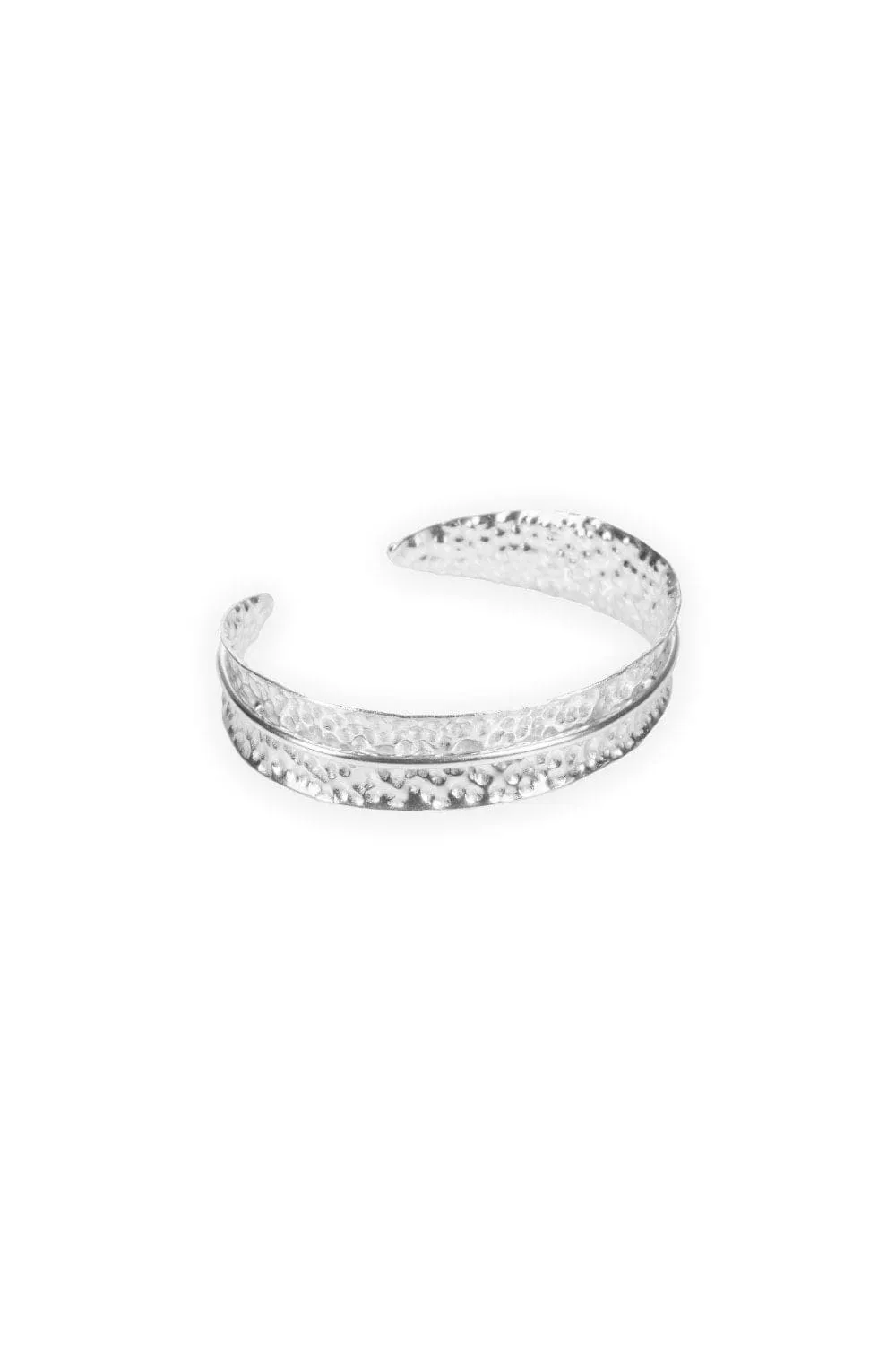 DIRA BANGLE PLAIN SILVER TONE - SET OF 2