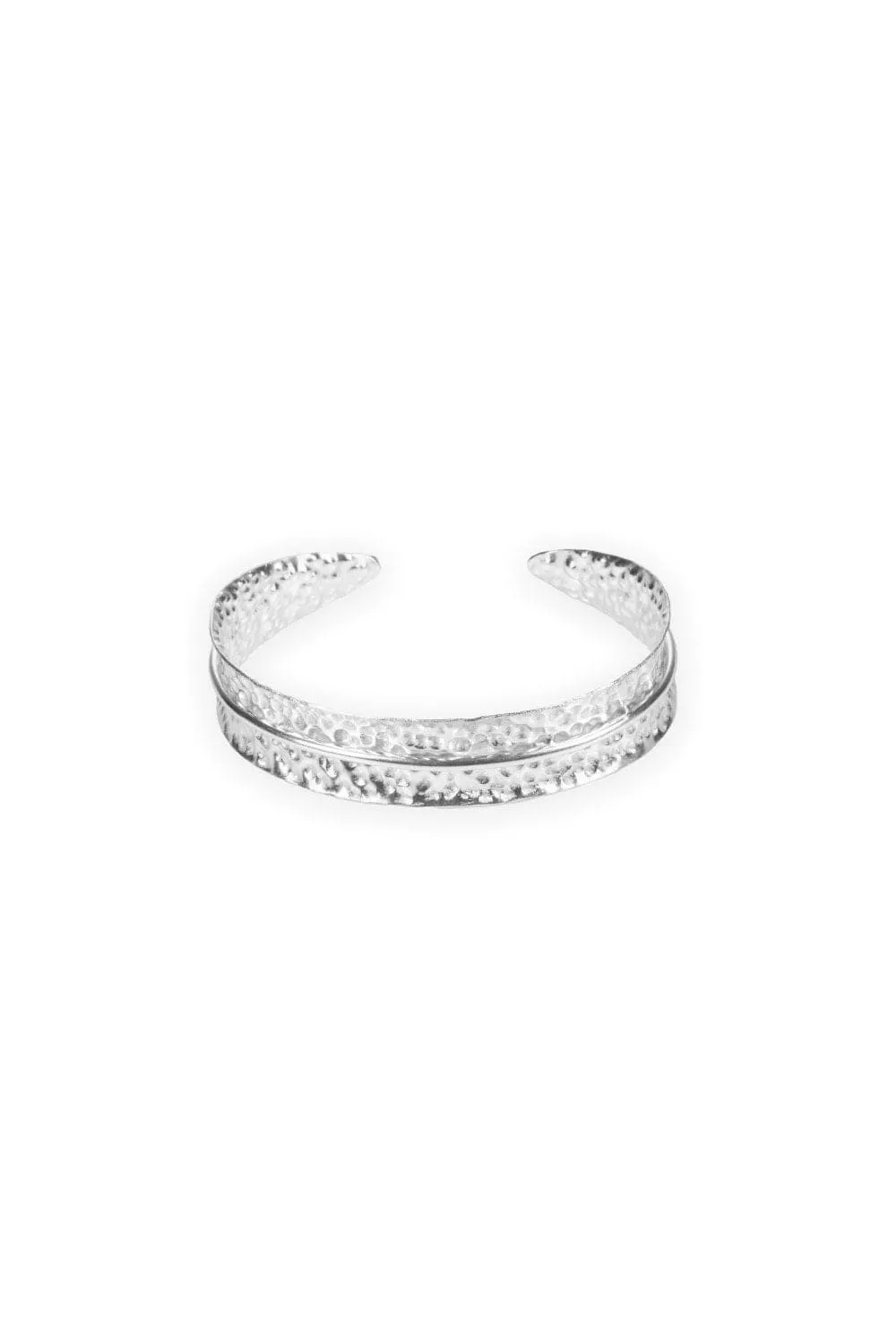 DIRA BANGLE PLAIN SILVER TONE - SET OF 2