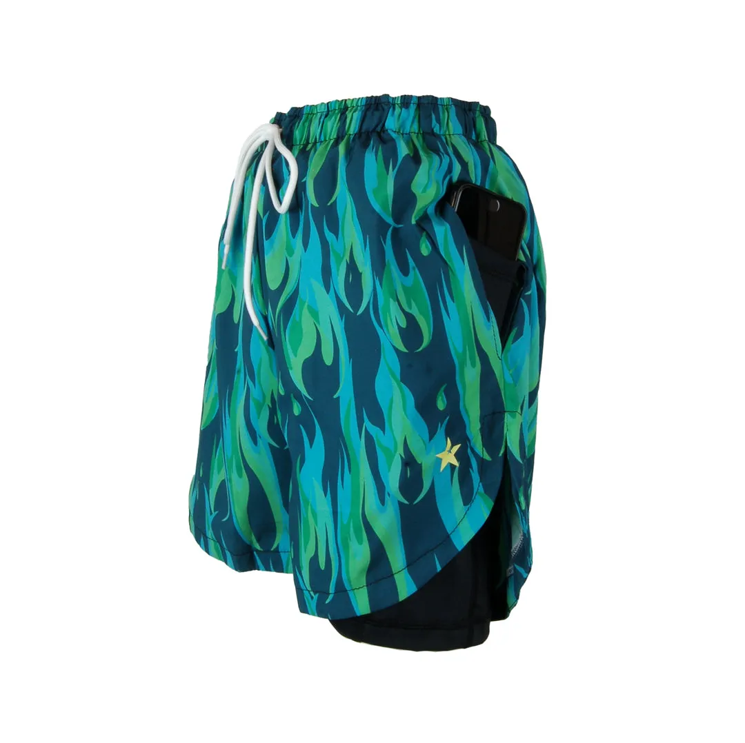 Double Layer Jazzy Shorts | Copper Flame