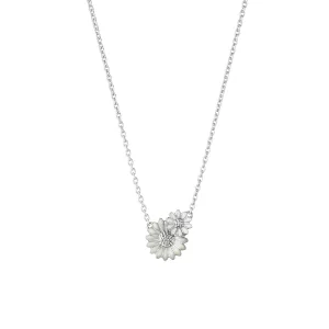 Georg Jensen Daisy White Enamel Pendant Necklace