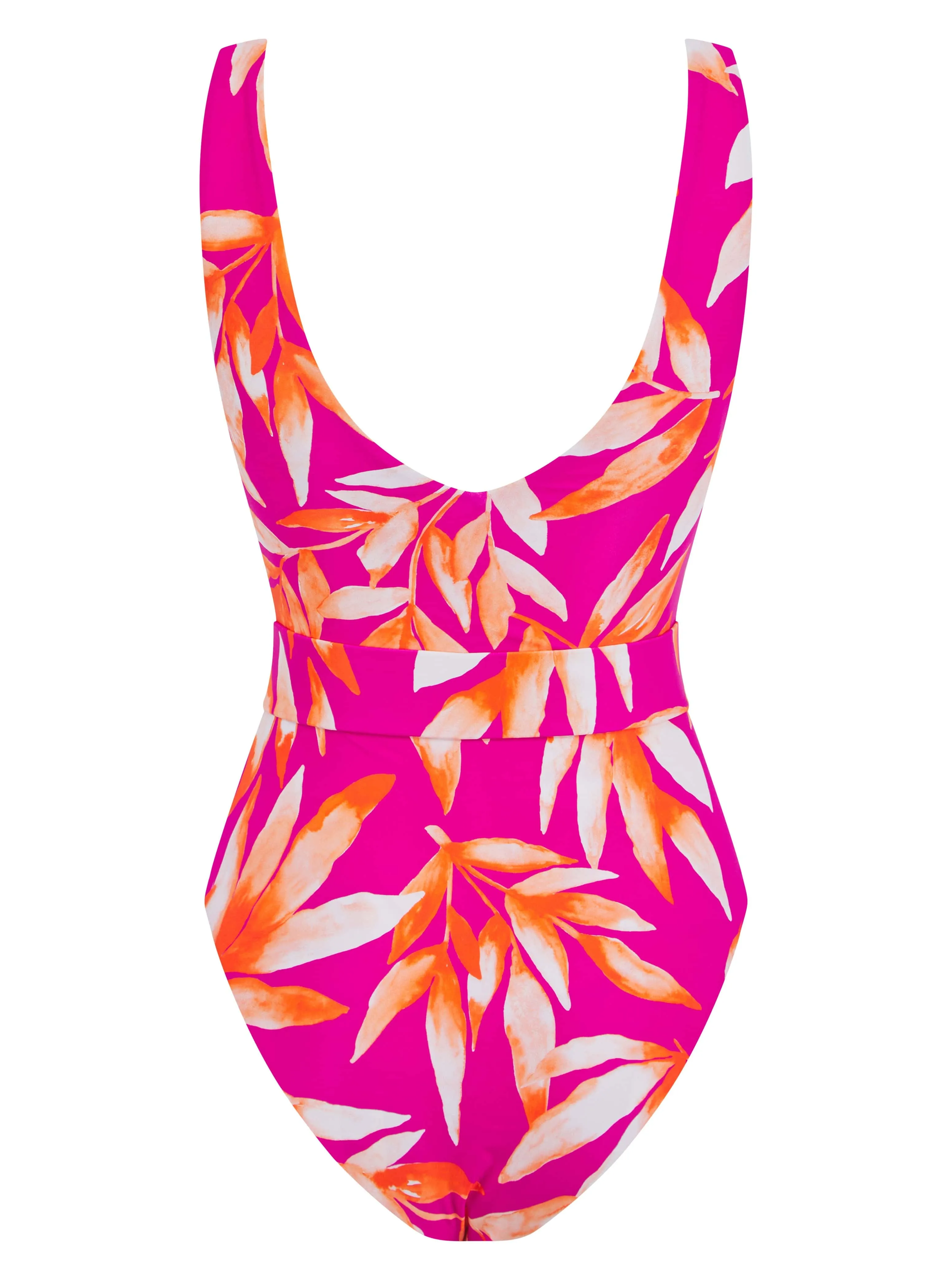 HALO Sa Caleta Swimsuit In Watercolour Orange Leaf