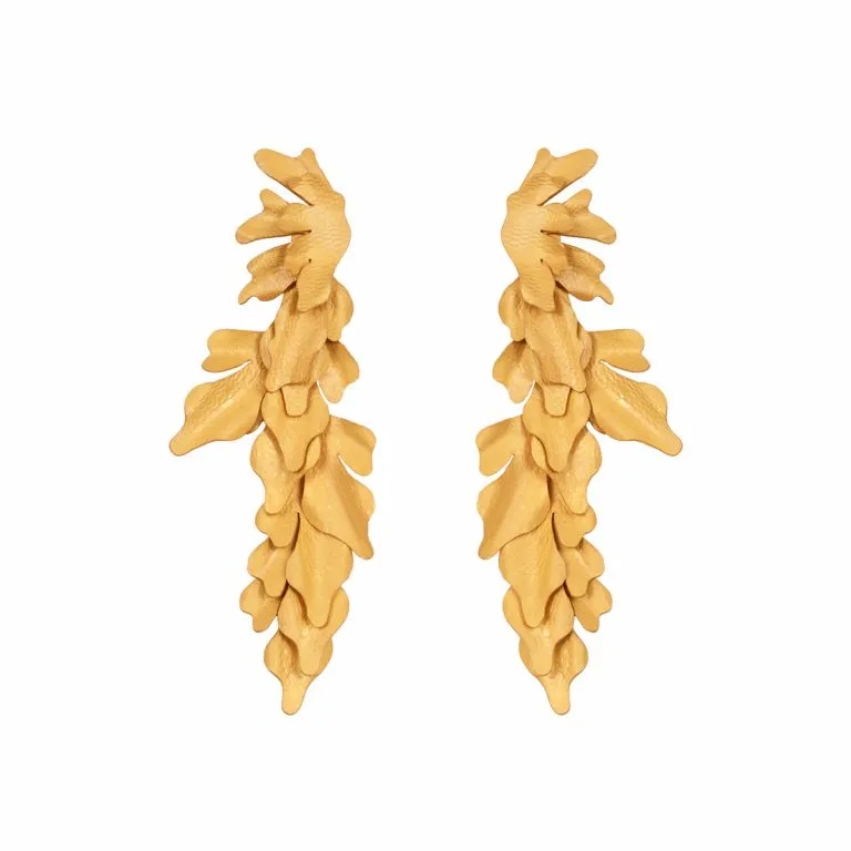 Matte Gold Leaves Earrings