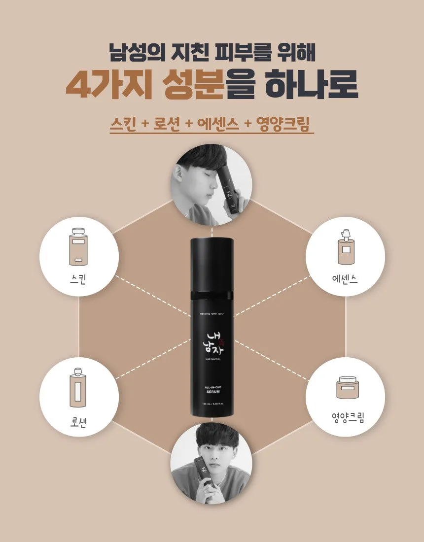 Naenamja-zzim Skincare Gifts Sets for Men 5 kinds Tone-up Creams Serums Cleansers Foams Lip Balms Make My Boyfriends look like BTS Bangtan Boys Moisture All in one