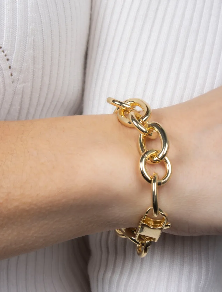 Olia Portia Chunky Link Bracelet Gold Plated