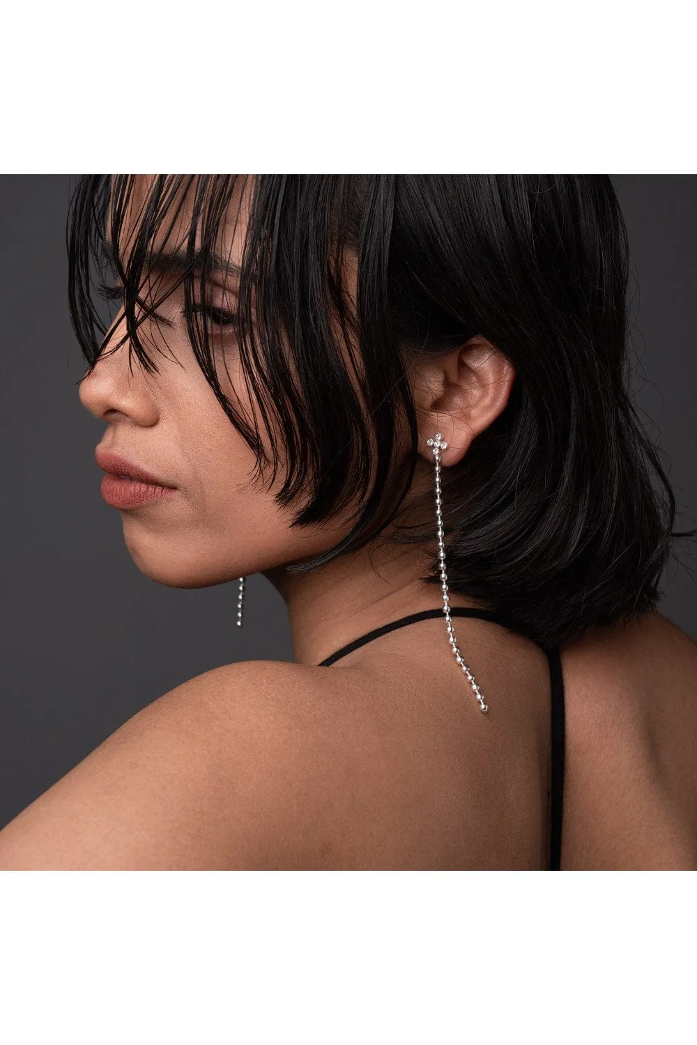 Sirius Star Earrings - Silver Tone