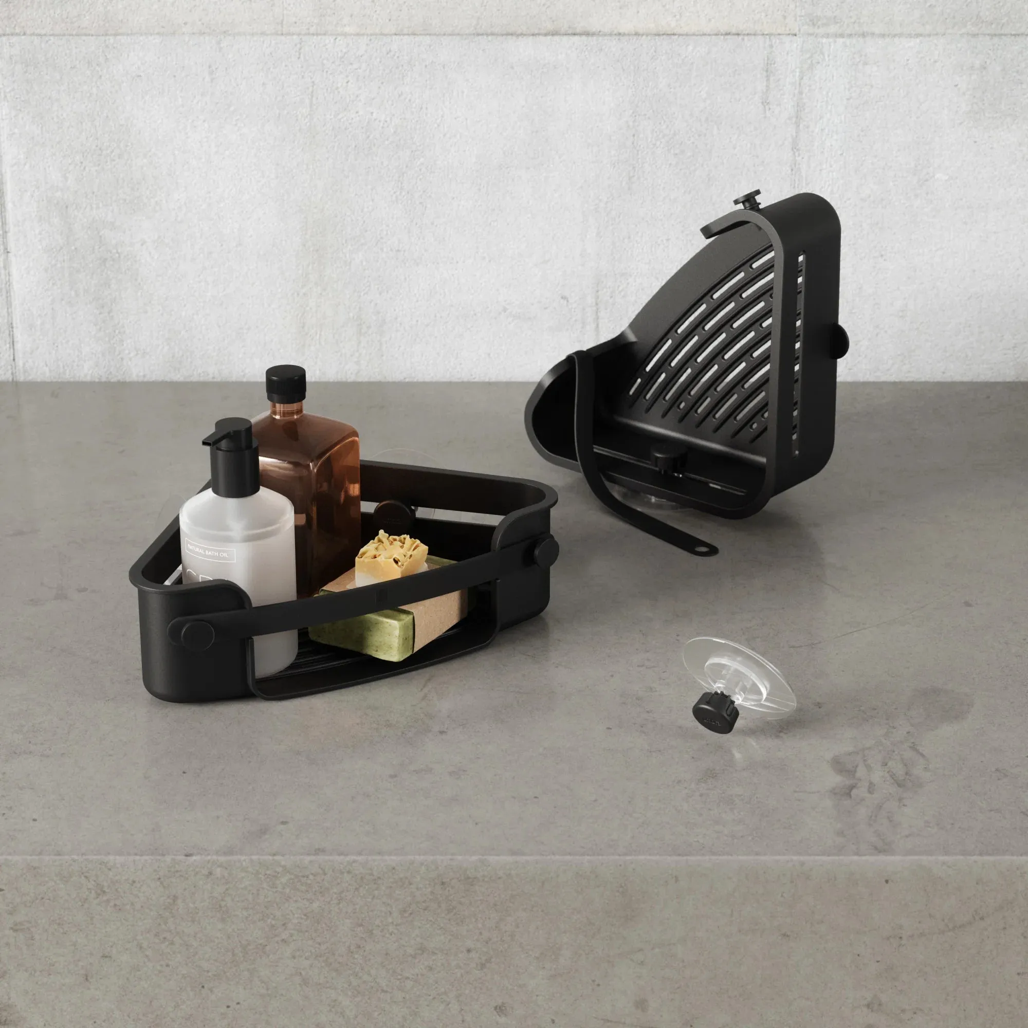 Umbra Flex Adhesive Corner Bin, Black