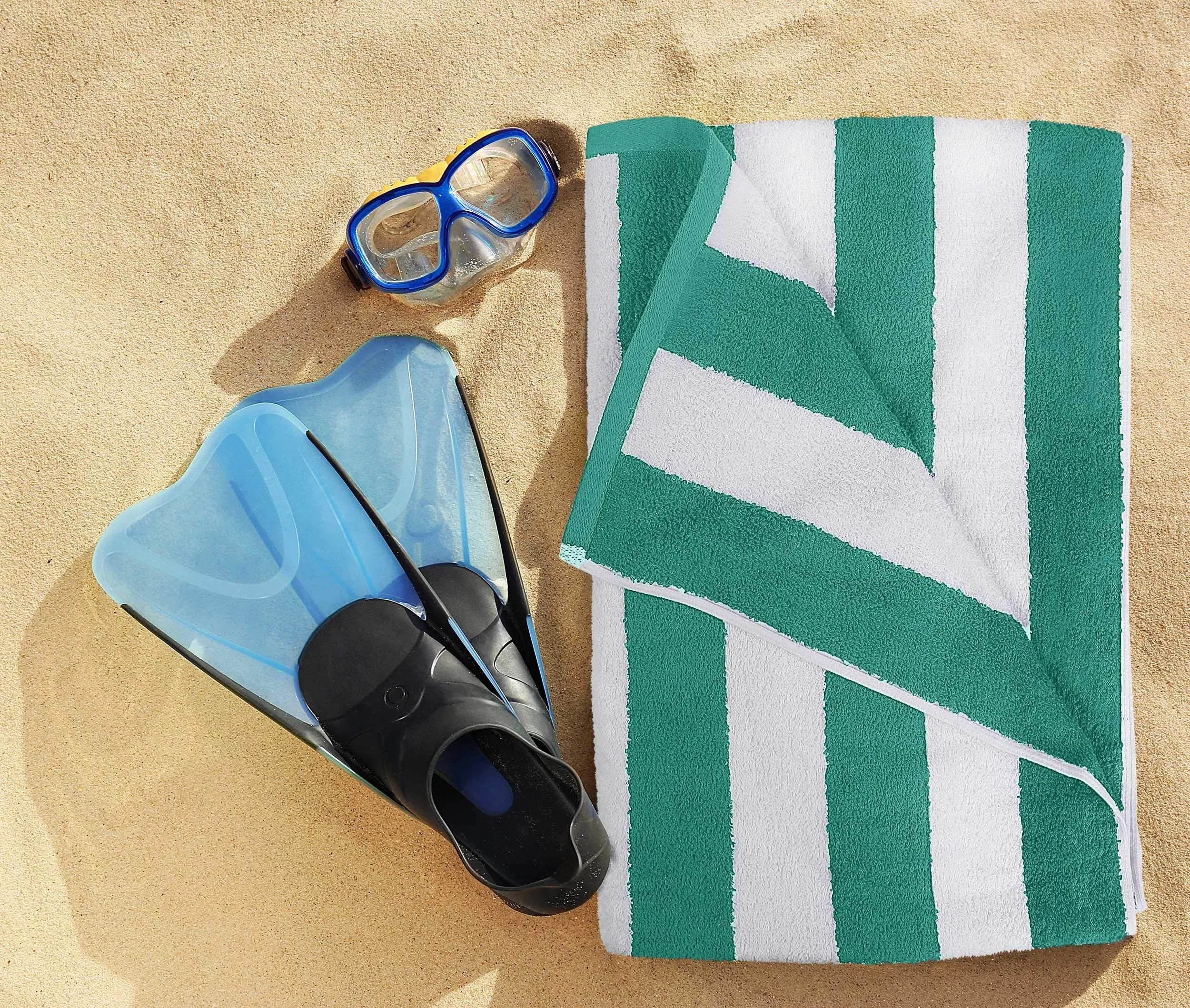 Utopia Towels 4 Pack Cabana Stripe Beach Towel, 30 by 60 Inches, Oversized 100% Ringspun Cotton Pool Towels, Highly Absorbent Bath Towels for Bathroom