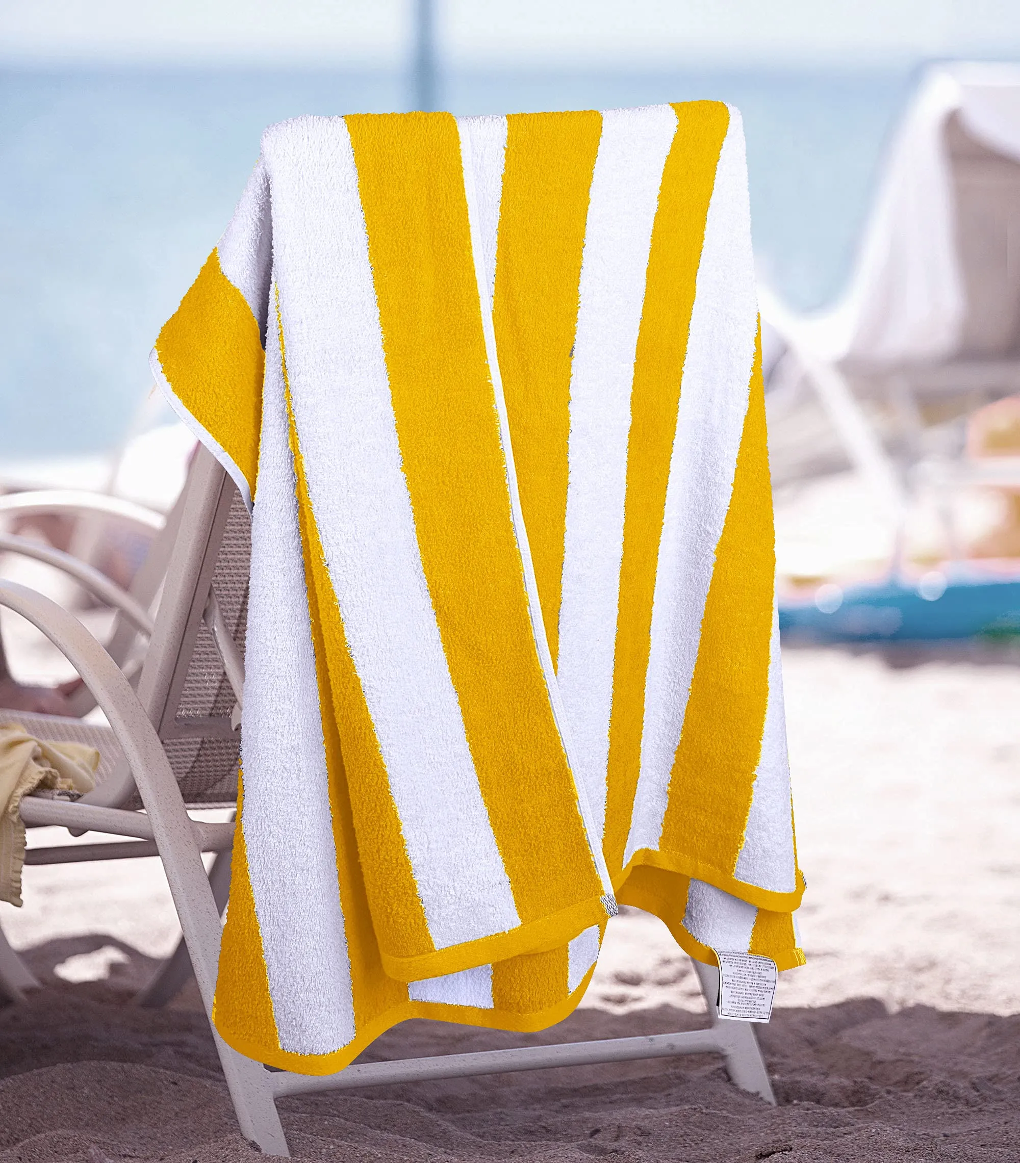 Utopia Towels 4 Pack Cabana Stripe Beach Towel, 30 by 60 Inches, Oversized 100% Ringspun Cotton Pool Towels, Highly Absorbent Bath Towels for Bathroom